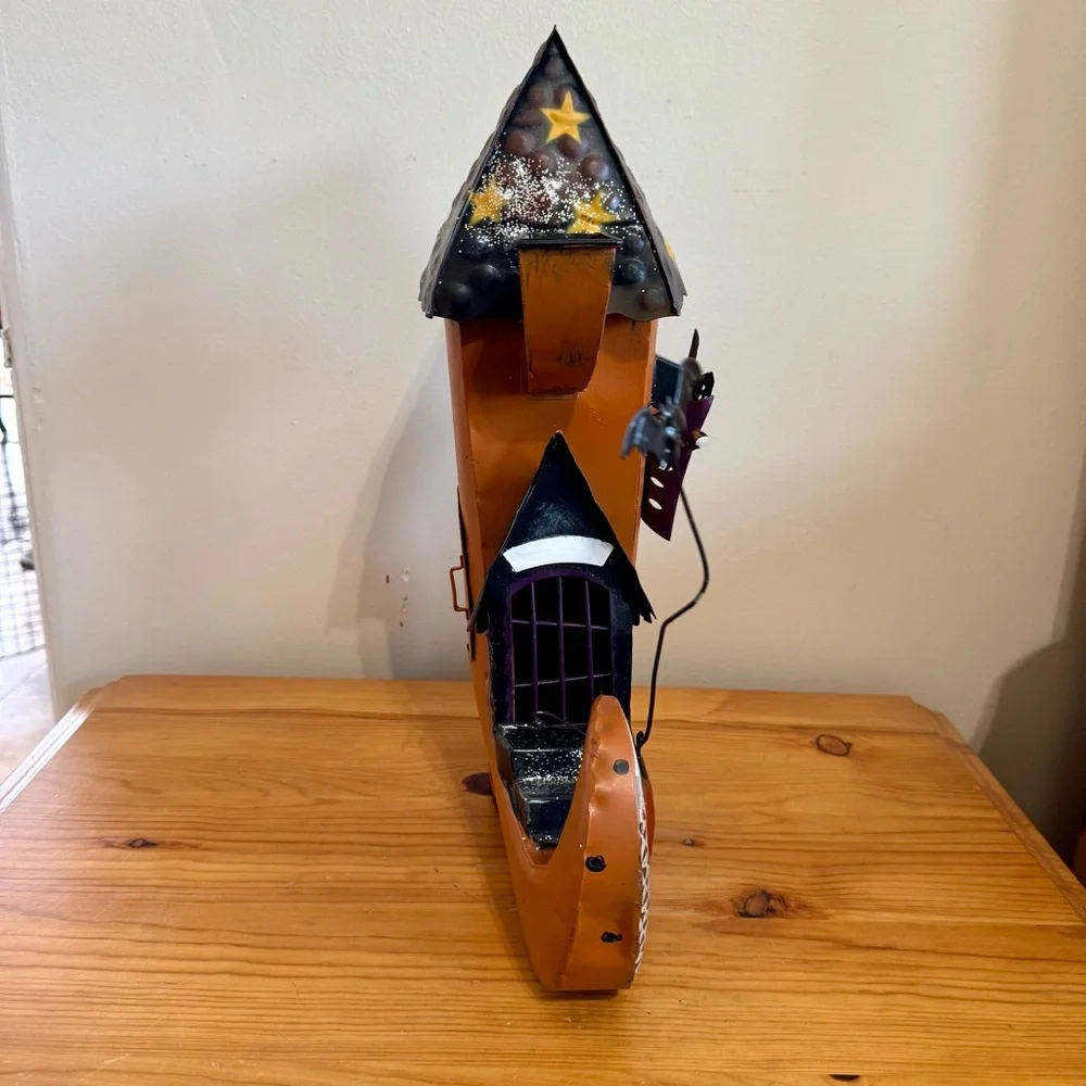 Metal Halloween Witch Boot Metal House Decor Candle Holder Illuminating Holiday